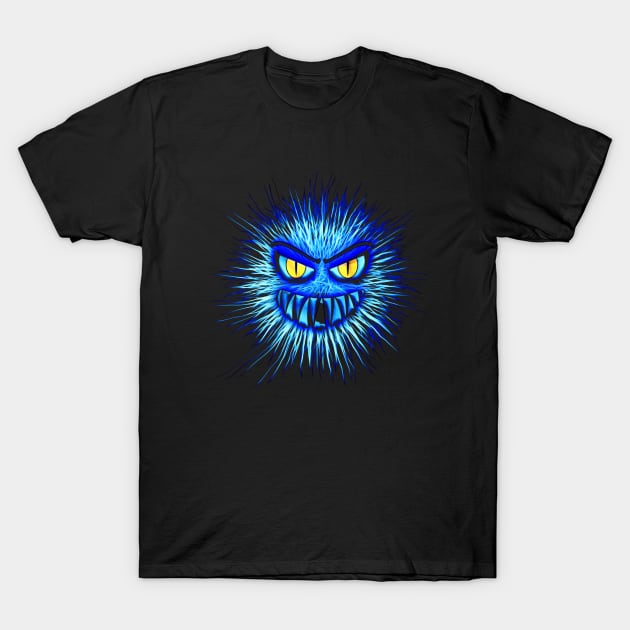 blue monster face T-Shirt by Leap Arts